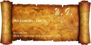 Weinman Imre névjegykártya